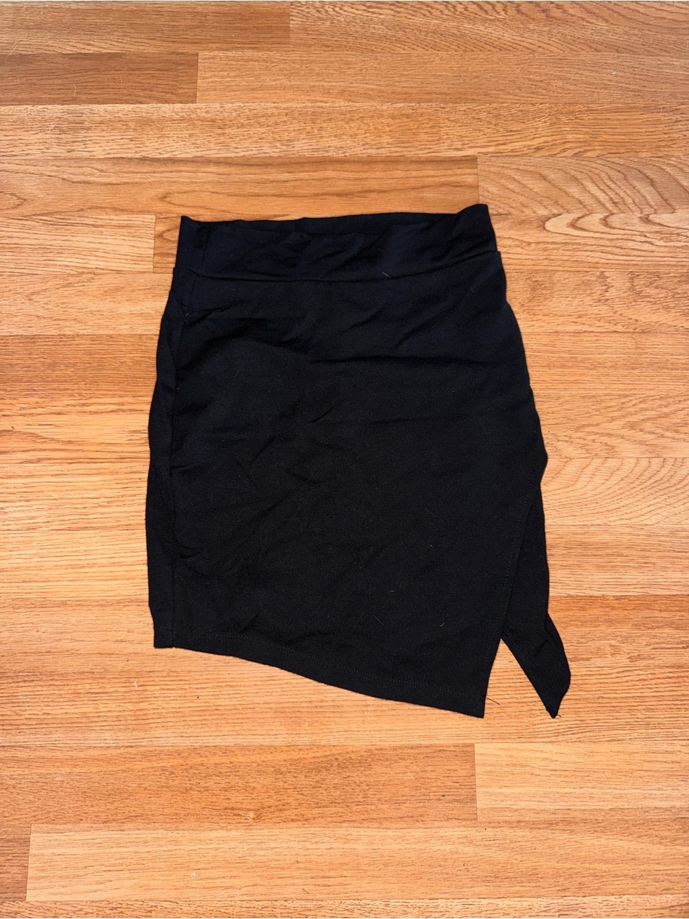 Forever 21 Black Mini Skirt with Asymmetrical Hem